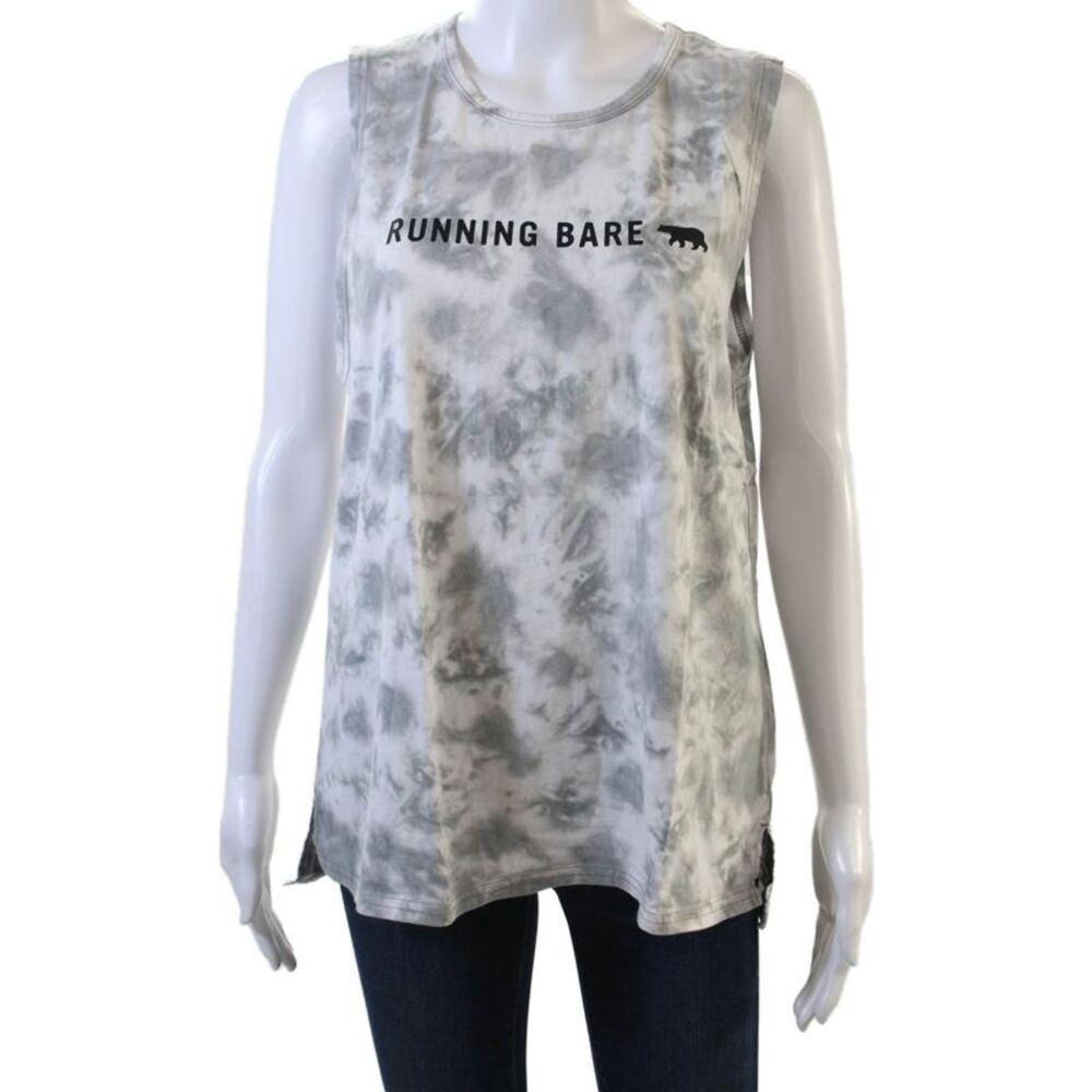 Running Bare, Women Gray Cotton Animal Graphic Tank Size 12
